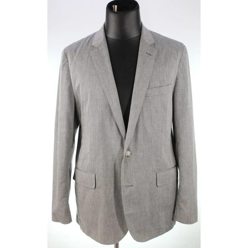 J. Crew Ludlow Men's Unstructured Sport Coat Size 42R Cotton Blend Gray EUC